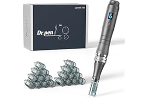FOTIC Dr.Pen Ultima M8 Microneedling Pen: Dr. Pen Wireless Professional Microneedle Machine with 20 Cartridges - Microneedle Skin Pen for Face & Body & Hair Beard Growth