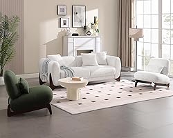Morden Fort 2 Piece Cloud Couch Set, Modern Sherpa