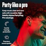 Alpine PartyPlug Pro Ear Plugs 21dB High Fidelity for Concerts Black view 2