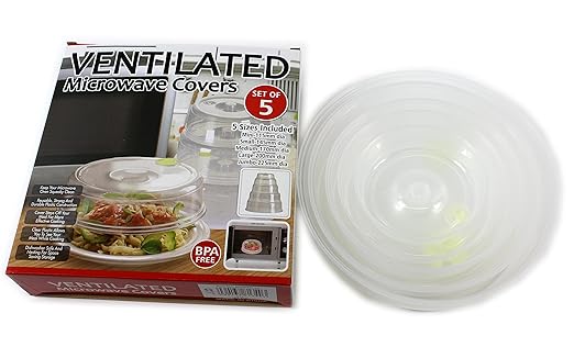 Juego de 5 cubiertas para platos de microondas con ventilación ...