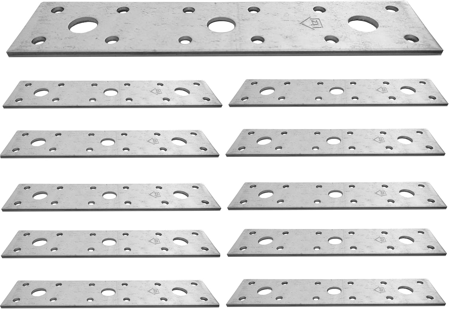 Flat Connecting Joining Plate Galvanised Heavy Duty Metal Steel Sheet 5.91"x 1.38"x 0.1" (150 x 35 x 2.5mm) Pack of 10pcs