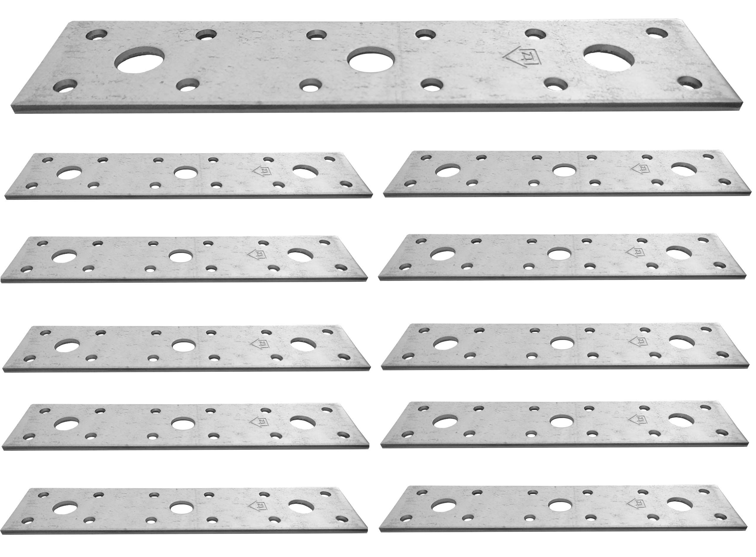 Flat Connecting Joining Plate Galvanised Heavy Duty Metal Steel Sheet 5.91"x 1.38"x 0.1" (150 x 35 x 2.5mm) Pack of 10pcs