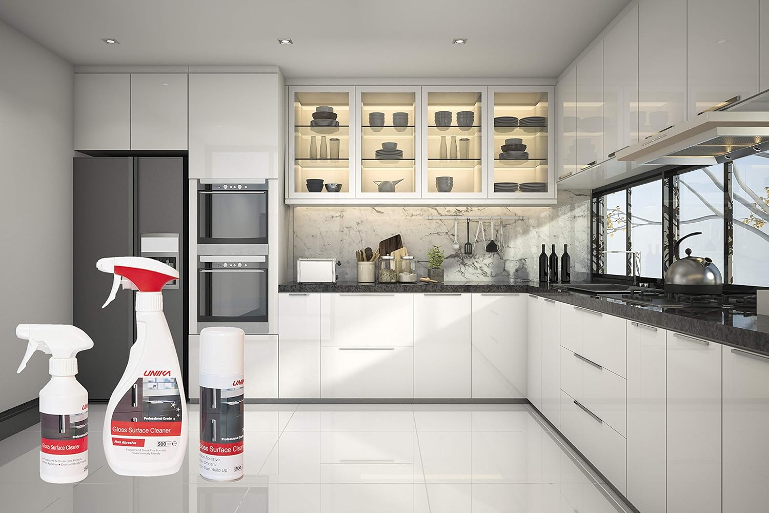 Unika AntiStatic Gloss Surface Cleaner and Microfibre Cloth BigaMart