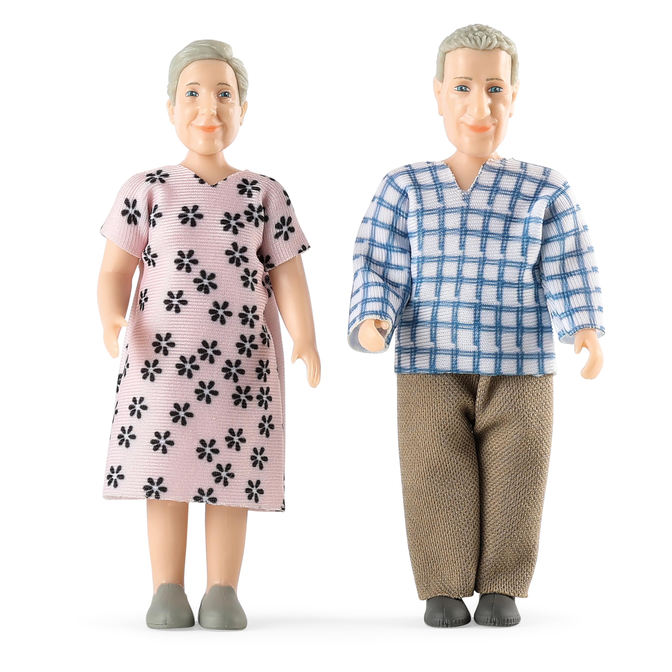 Lundby Dolls House People Family – Doll House Figures, Charlie Dollhouse Family Set Grandparents 2 Adults, Bendable Plastic Dollhouse Dolls for Girls and Boys Age 3+, 1:18, Swedish Design and Quality