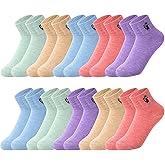 Eurzom 10 Pairs Socks Womens Crew Elastic Ankle Length Cotton Socks Aesthetic Cute Lightweight Low Cut Gifts for Women