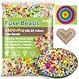 Sukh 5400+Pcs Fuse Beads - Fuse Beads Kit Melty Beads Kit Melting Beads Fuse Beads Bulk Iron Beads for Kids Crafts, Ideal for Boys and Girls Christmas Birthday Gifts Mix 24 Colors 5mm