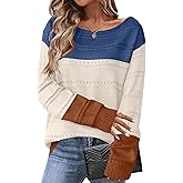 Zeagoo Womens Sweaters Cute Long Sleeve Off The Shoulder Pullover Tops Hollow Out Crochet Dressy Casual Outfits