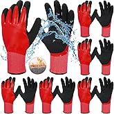 Mepase Waterproof Insulated Winter Work Gloves for Men, Latex Coated Cold Weather Thermal Gloves for Freezer Work, Shoveling
