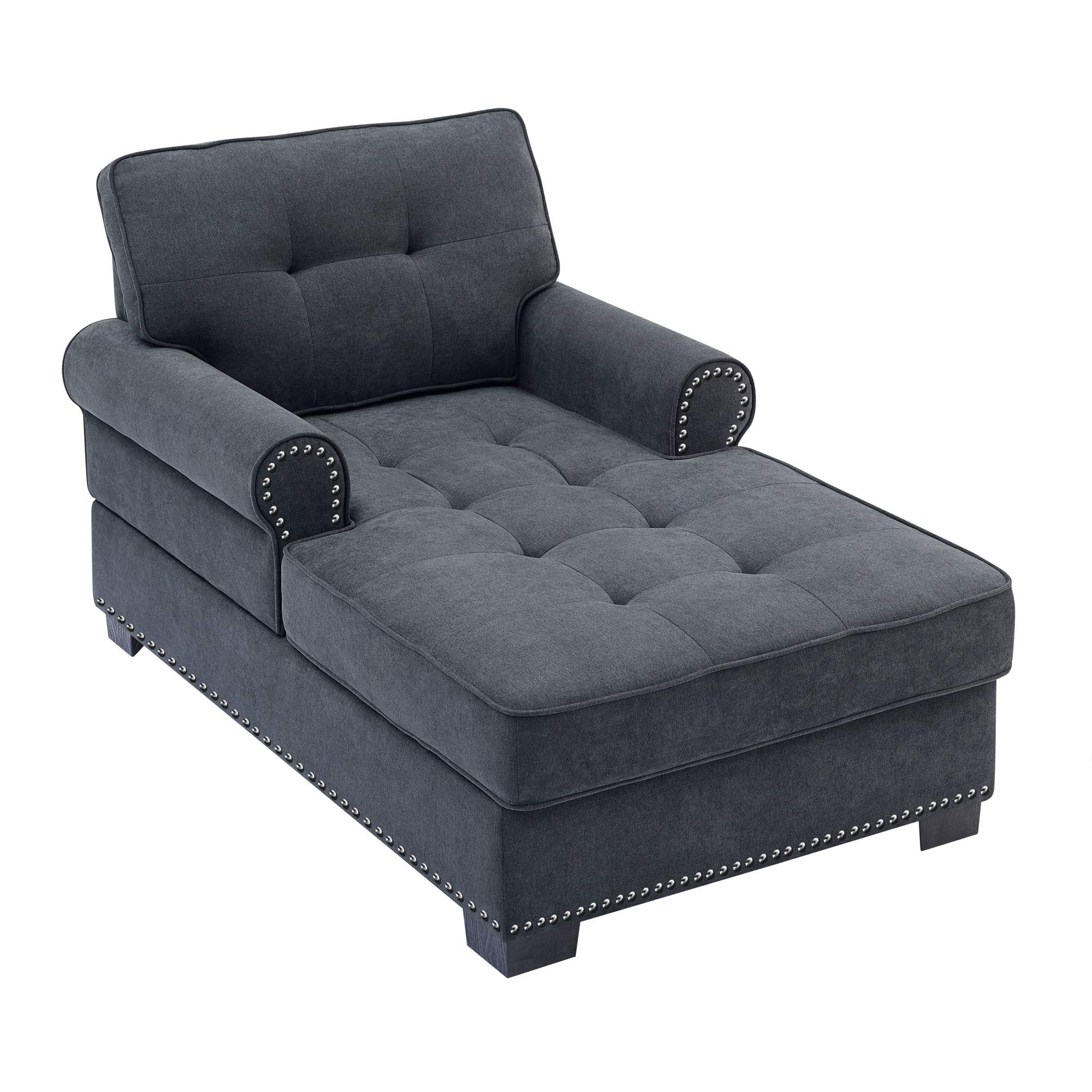 Buy poplarbox Chaise Lounge Indoor 59 Inch Upholstered Tufted Sofa