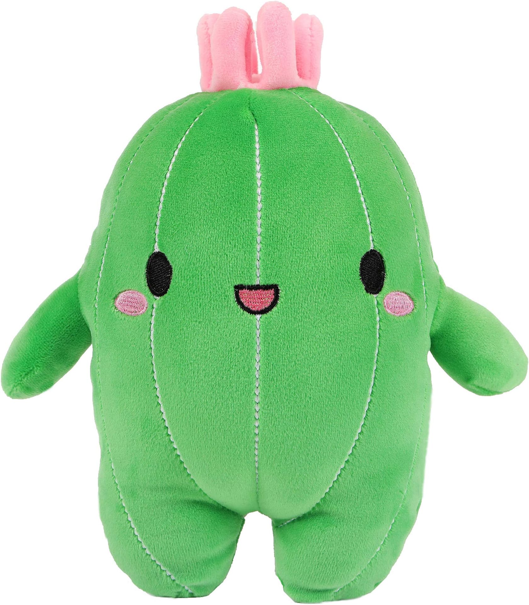 CAZOYEE Cuddly Cactus Toy Stuffed Plant Animals, Cute Cactus Plushies with Pink Flower, Soft Plush Succulent, Christmas Birthday Gifts for Kids, Kawaii Decor