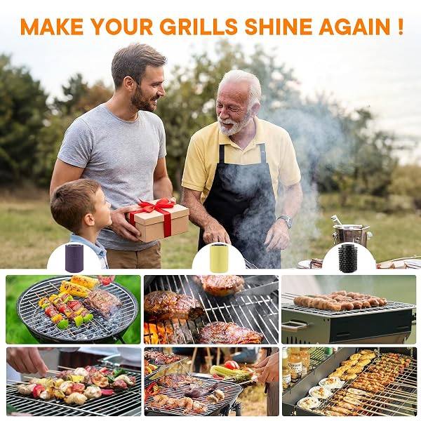 ELECTRIC GRILL BRUSH FOR OUTDOOR, RECHARGEABLE BBQ GRILL CLEANER WITH 3 HEADS,CORDLESS RECHARGEABLE GRILL BRUSH,3-SPEED-450 RPM,150 MINS RUNTIME GRILL CLEANING BRUSH