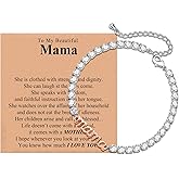 SNORSO Gifts for Daughter/Sister/Mama/Granddaughter - Tennis Bracelets for Women Girls with Shiny Simulated Diamonds, Daughter Mama Granddaughter Christmas Birthday Valentines Day Graduation Gift