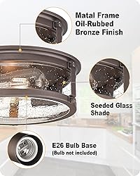 FOITTON 2Pack Industrial Flush Mount Light