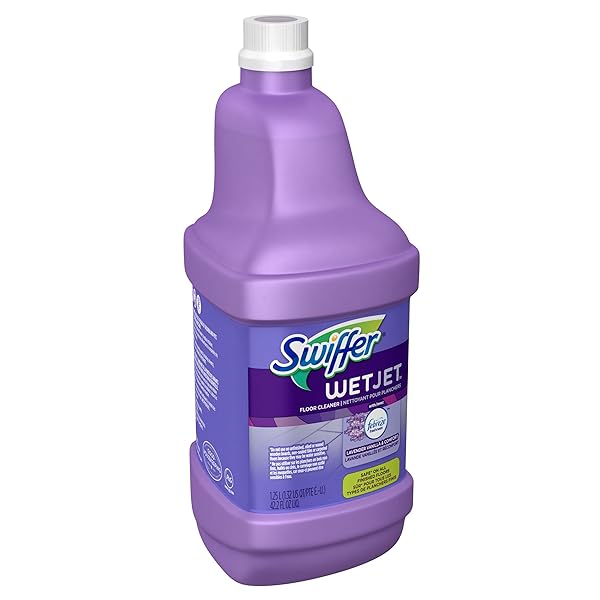 SWIFFER WETJET MULTI-PURPOSE AND HARDWOOD LIQUID FLOOR CLEANER SOLUTION REFILL, LAVENDER VANILLA & COMFORT, 42.2 FL OZ