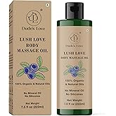 Lush Love Body Massage Oil – 100% Organic & Natural Oils | No Mineral Oil, No Silicones | Non-Greasy Formula – 222ml (7.5 fl oz)