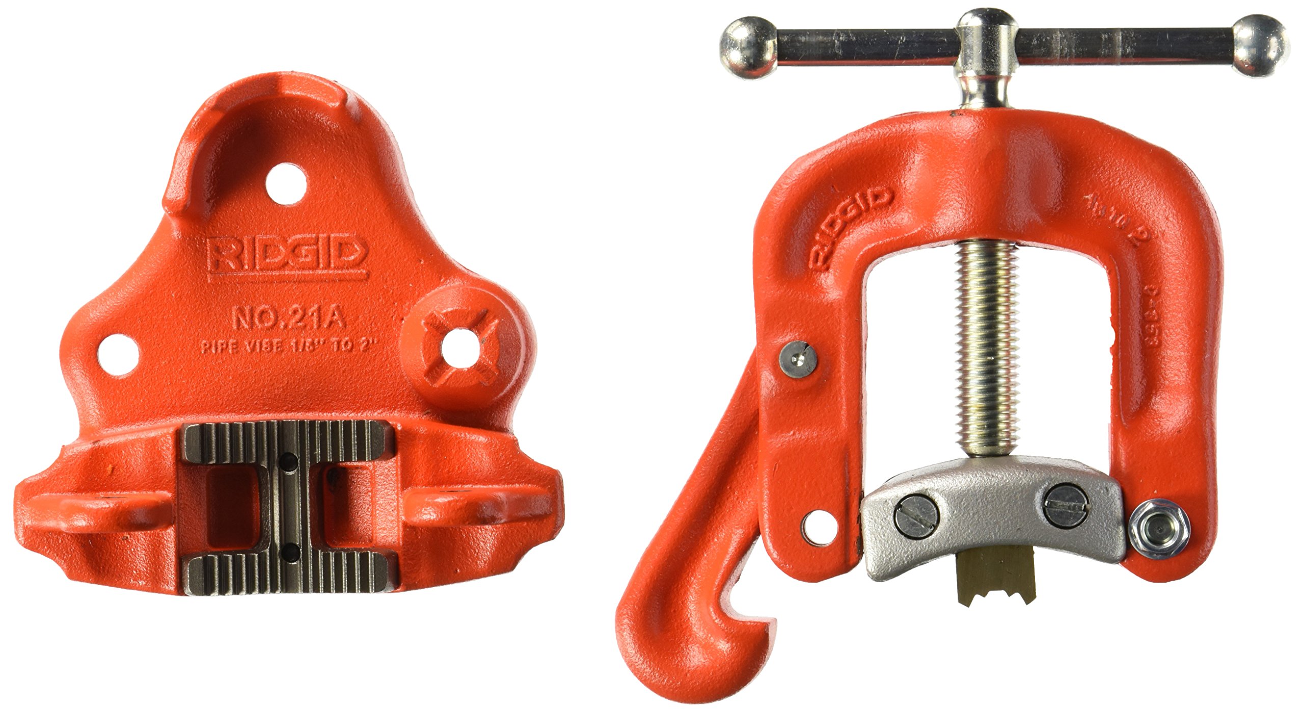 RIDGID 40080 Model 21A Bench Yoke Vice, Pipe Vice,Red, 1/8-inch to 2-inch