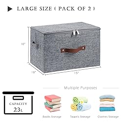 VinneGenzz 2 Pack Storage Bins with Zipper Lid
