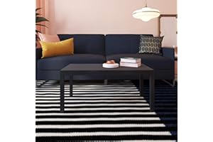 Ameriwood Home Black Coffee Table Parsons Coffee Table for Living Room, Black Oak