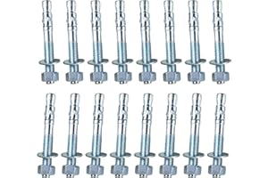 Metalsuberg 1/2"x4" Wedge Anchor by Zinced of Heavy-Duty Fastener for Cement and Concrete (16pcs Pack)