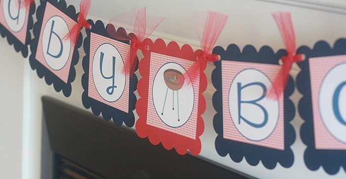 Amazon Com Baby Q Bbq Red Gingham Summertime Baby Shower It S A Boy