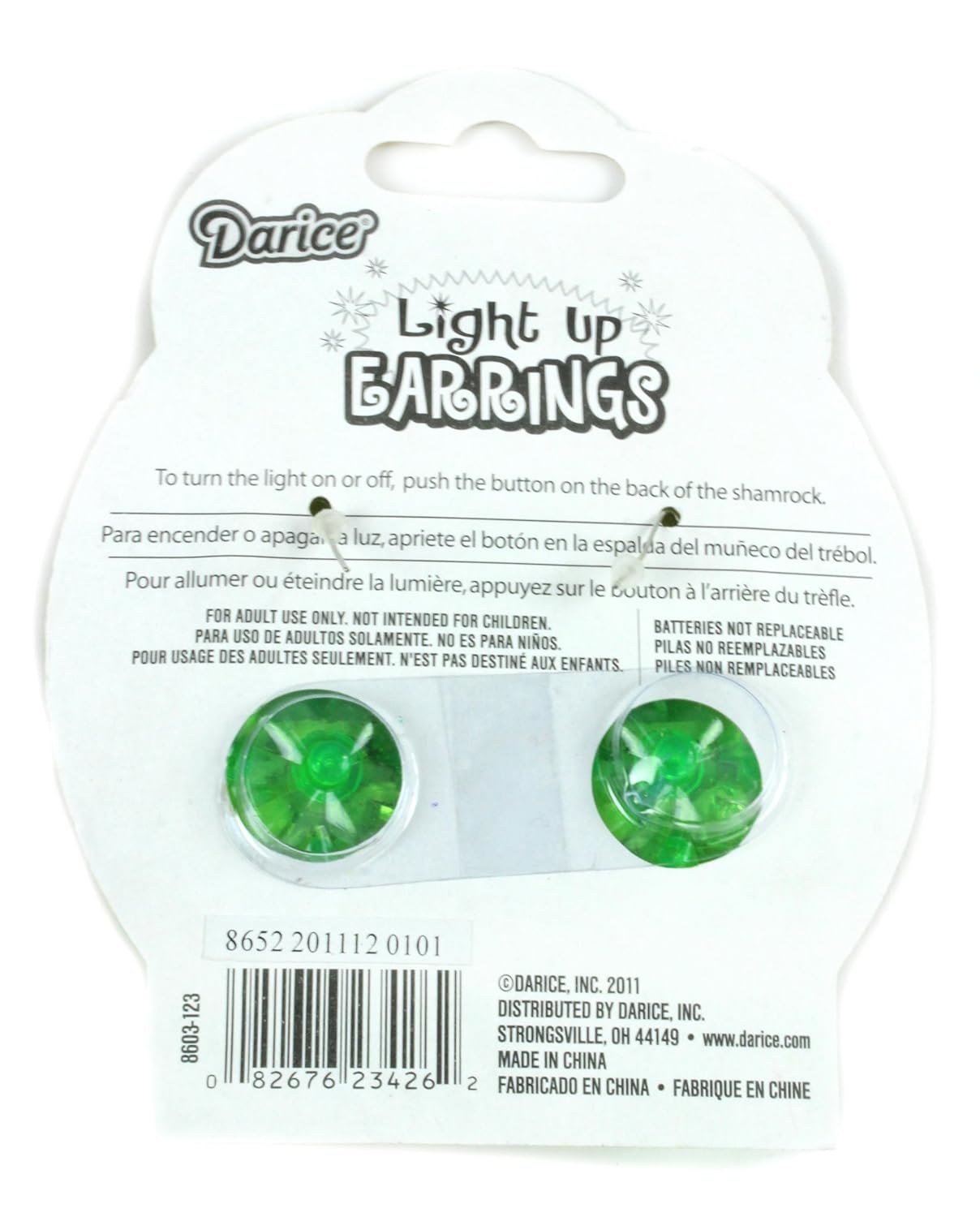 Amazon.com: Saint Patricks Day Earrings-Flashing Light Up Shamrock: Toys & Games