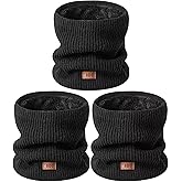 MSDC Winter Neck Gaiters for Men 3 Pack,Neck Warmer Men Women with Thermal Thick Warm Fleece Lined Cold Weather