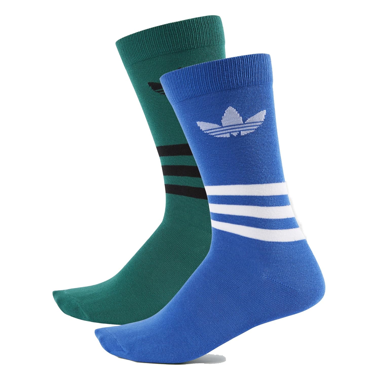 Adidas Originals Men's Thin Crew Socks Blue/Green 2 Pair BK5813 Amazon