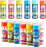 JOYIN 12 Pack Bubble Bottles 60ml Rainbow Design Wands Party Kit view 1