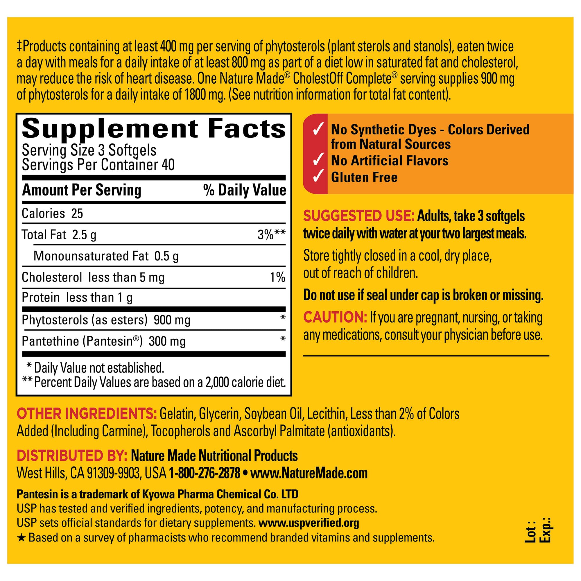 Nature Made CholestOff Complete, 120 Softgels, 20 Day Supply