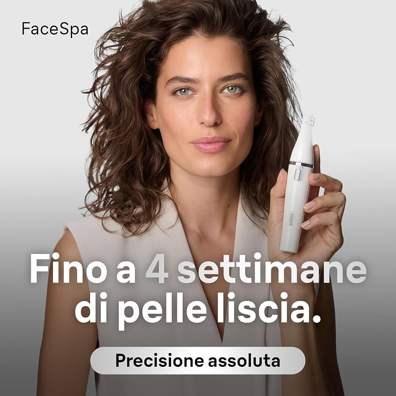 FaceSpa Epilatore Viso Donna con Spazzola di Pulizia, 851V Bianco