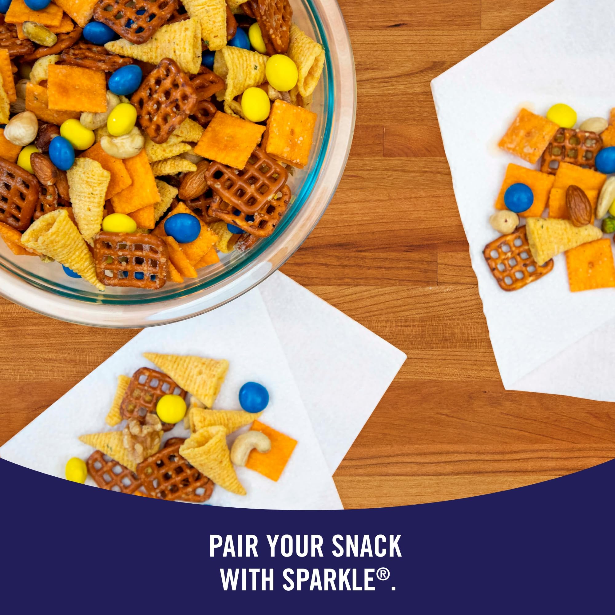 Sparkle Tear-A-Square Paper Towels, 2 Double Rolls (220 Sheets Total) - Strong 2-Ply Towels for Kitchen Cleanup and Everyday Messes