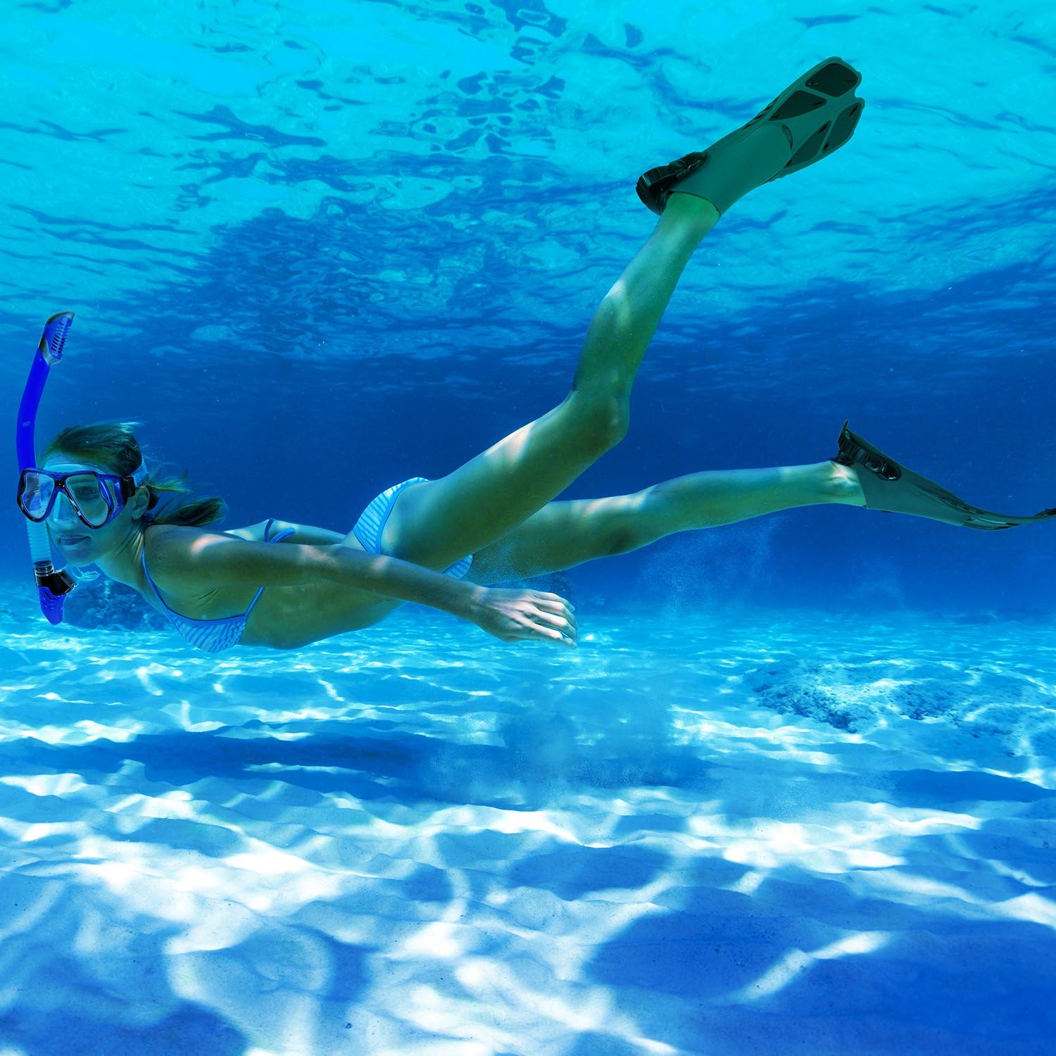CAPAS Snorkel Fins, Swim Fins Travel Size Short Adjustable for Snorkeling Diving Adult Men Women Kids Open Heel Swimming Flippers : Sports & Outdoors