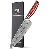 WILDMOK Damascus Chef Knife, 8 Inch Professional chef's knives, Japanese Ultra Sharp Kitchen Knife Full Tang G10 Handle, Japanese damascus knife Including Gift Box