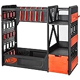 Nerf Elite Blaster Rack - Storage for up to Six Blasters, Including Shelving and Drawers Accessories, Orange and Black - Amaz