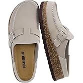 CUSHIONAIRE Women's Hobby Genuine Leather Cork Footbed Clog with +Comfort