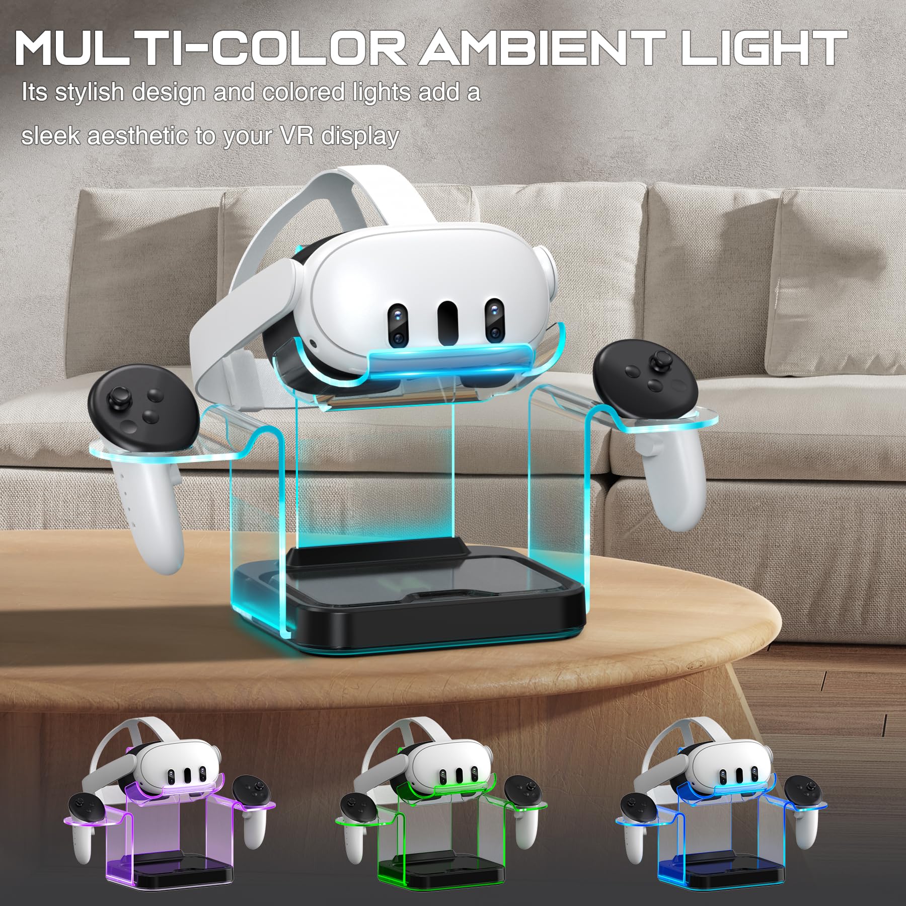 Charging Dock for Oculus Meta Quest3/ 3S / 2, VR Headset Charging Station with Adapter,USB A to C Cable and 4 Rechargeable Replacemnt Batteries (Charging Dock for Quest3/3S/2)