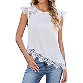 JTD Women's Sleeveless Tops Lace Trim Tank Tops Casual Loose Blouses 2026 Summer Trendy Dressy Tank Shirt