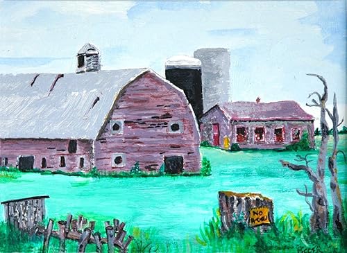 Amazon Com Minnesota Barn And Silos Original Acrylic Painting