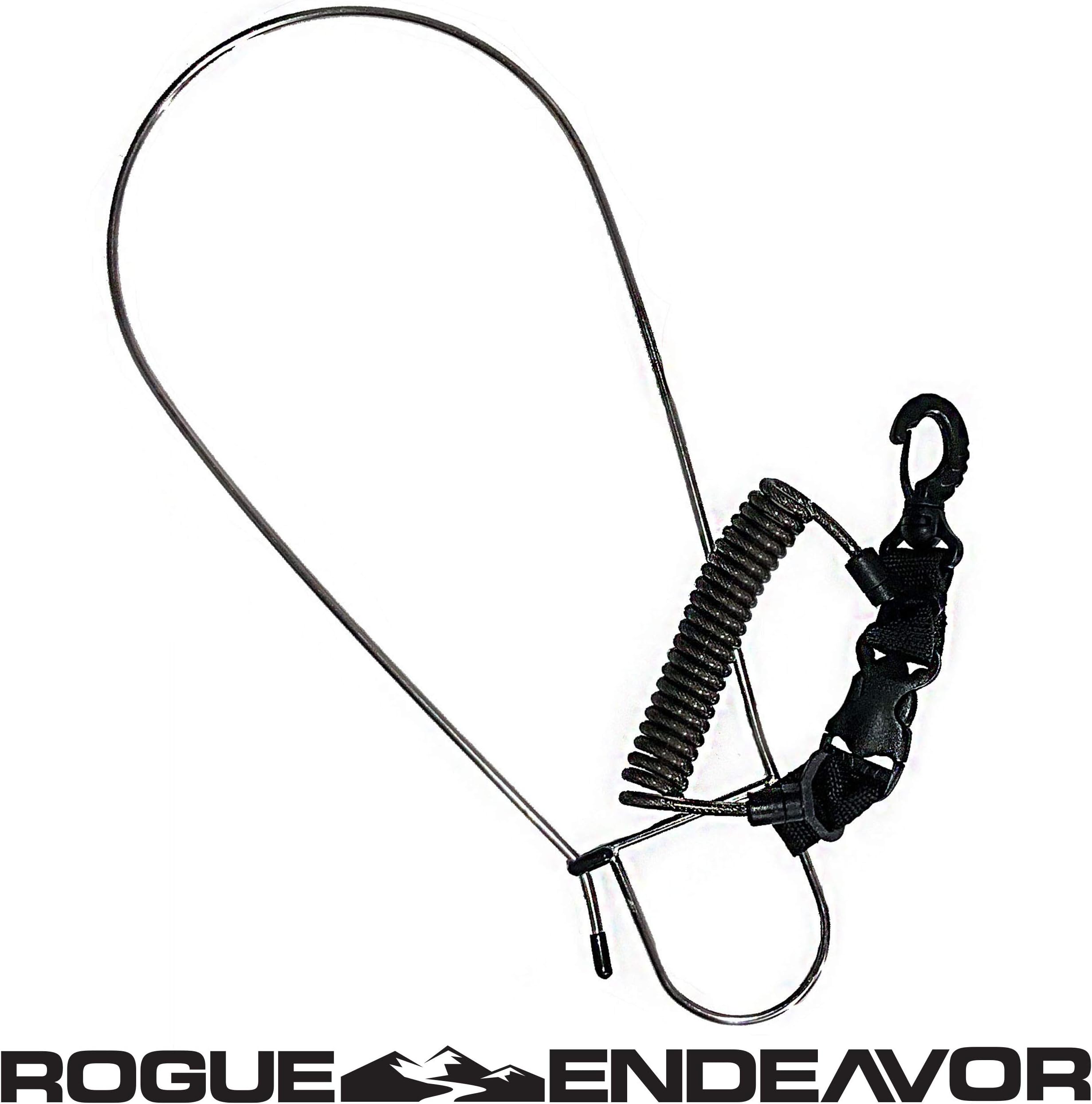 Rogue Endeavor Fish Stringer Clip, Large, Stainless Steel Construction, Quick Release 36” Steel Core Lanyard, Designed for Spearfishing, Kayak Fishing & Scuba Diving and All Fish Types