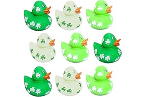 4E's Novelty 24 Pack St Patricks Day Rubber Ducks - 2 inch Shmrock Rubber Duckies Bulk - Saint Pattys Day Irish Gifts for Adults Kids Party Favors Accessories, Jeep Ducking