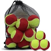 SHYUJAJIE 20 Pack Kid Tennis Balls,25%/50%/75% Low Compression Stage | 3-Stage Training Balls,Ideal for Beginners Kids Youth Practice,with Mesh Bag for Easy Transport