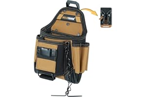 MELOTOUGH Electrician Tool Pouch Tool Belt Pouch with Belt Clip Attachment 9 Pockets Tradesman Small Tool Bag Pouch with Tape