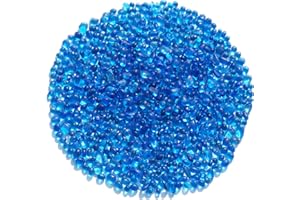 QYGL Sea Glass Stones - Sea Blue Clear Glass Pebbles Gemstones - Perfect for Aquarium Rocks, Fish Tank Gravel, Vase Fillers, DIY Crafts, and Home Decor (0.9LB/14oz)