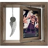 Besoamo Memorial Picture Frame 4x6, Sympathy Gifts for Loss of Loved One, Memorial Gifts for Loss of Mom Dad, Rotatable Bereavement Sympathy Photo Frame with Angel Wing, Remembrance Condolence Gift
