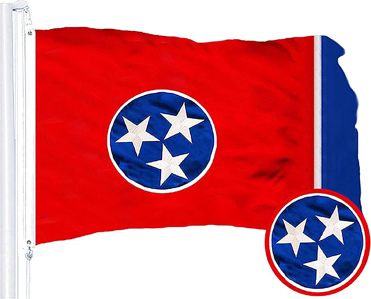 Amazon Com G128 Tennessee State Flag 3x5ft Embroidered Stars Sewn Stripes With Brass Grommets Tennessee Flag State Of Tennessee Flag Garden Outdoor