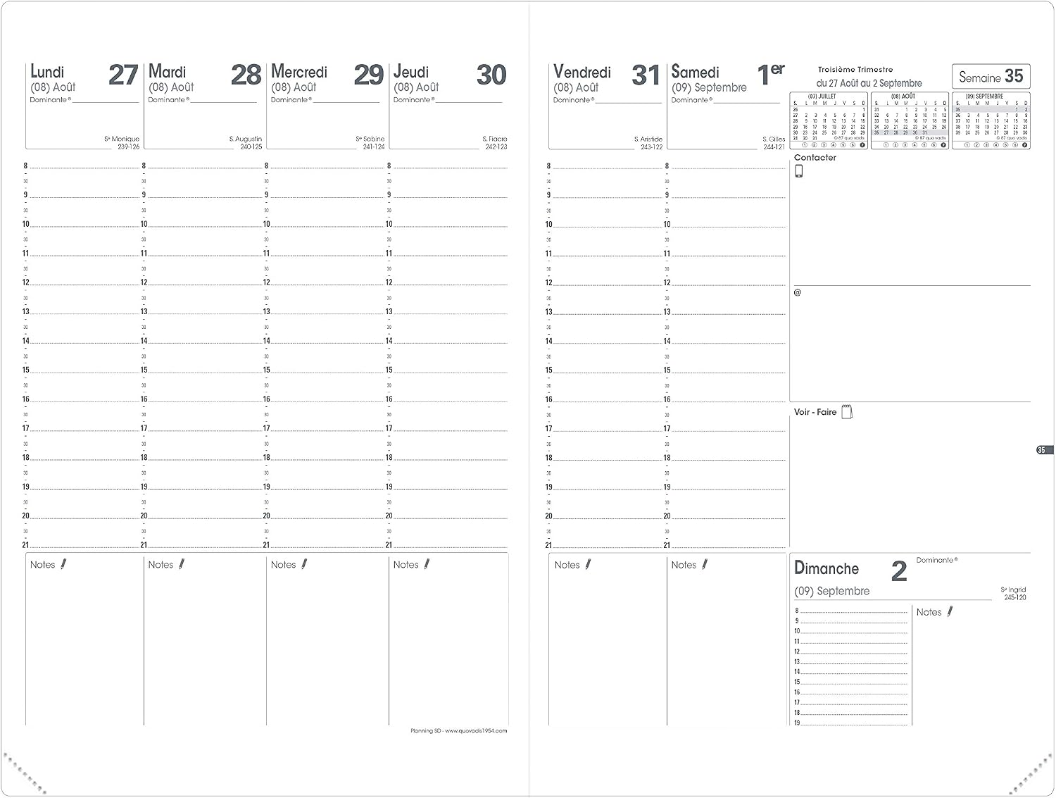 Bloc Recharge Papier A5 120 G/m² - 100 Feuilles Perforées Pour Agenda à 6 Anneaux