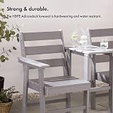 VonHaus Adirondack Love Seat 2 Seater Grey Jack & Jill Patio Set view 4