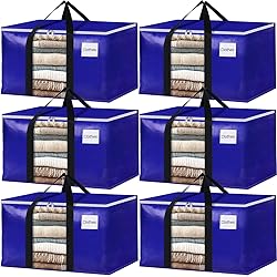 BlissTotes 6 Pack Moving Bags with Clear