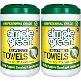 Simple Green Professional Grade Heavy-Duty Cleaning and Degreasing Towels, All-Purpose Cleaning Wipes, 75 count (Pack of 2)