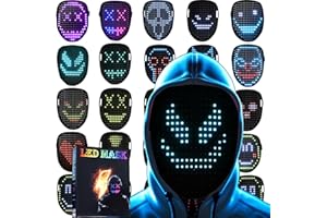 JDBMAOYE Led Mask Lighted Up Mask - Led Masks with Gesture Sensing Costume for Halloween Costume Cosplay Party Cool Gifts